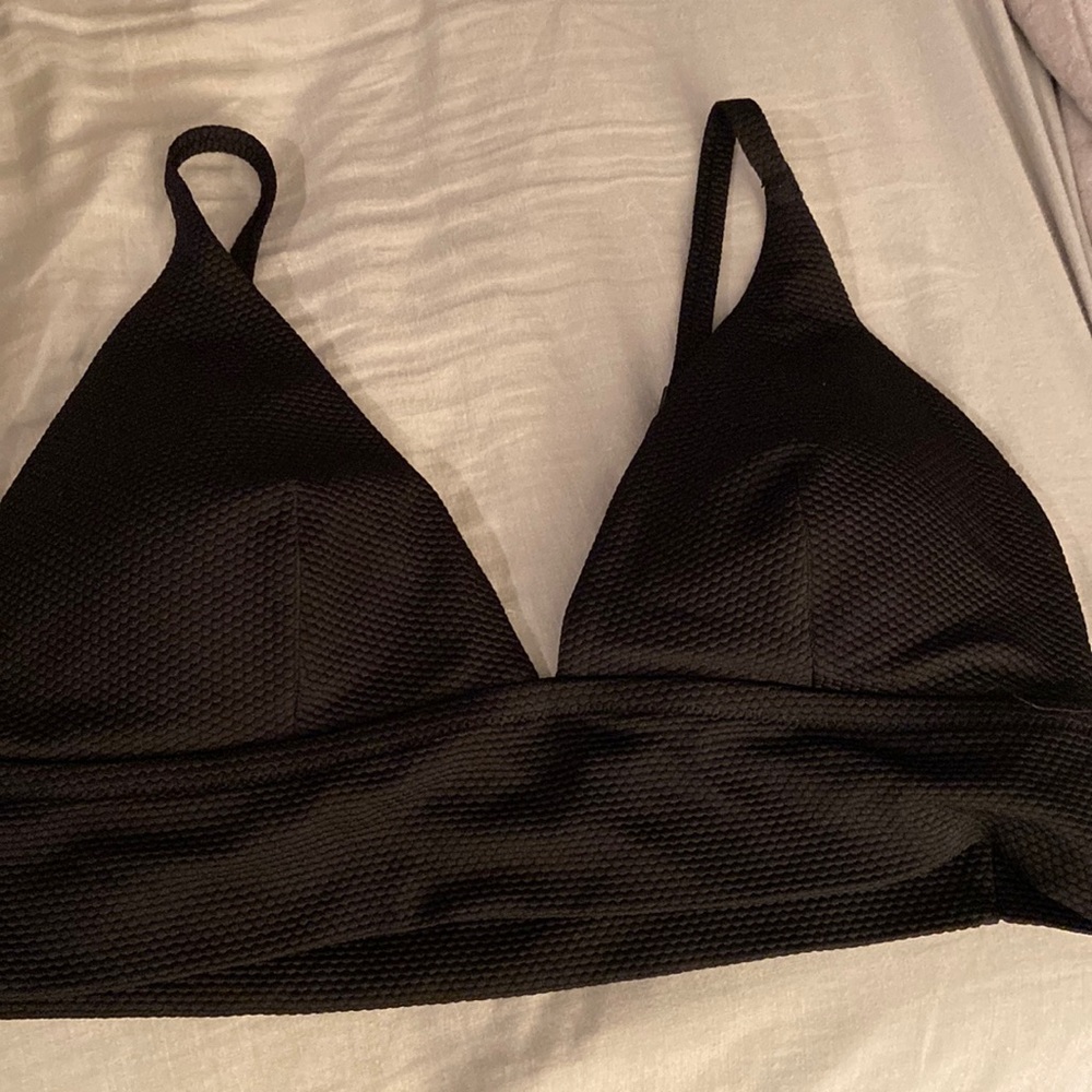 Black aerie bathing suit top- large